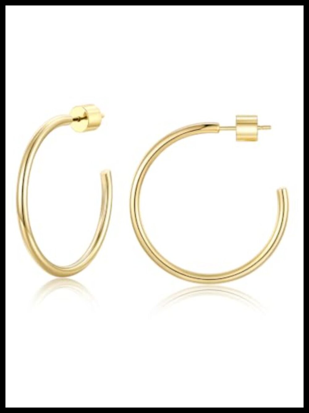 2mm Thin Stainless Steel Hoop Earrings Lightweight Hypoallergenic